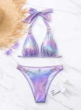 Traje de baño con degradado de piedras preciosas